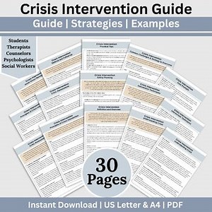 Mental Health Crisis Intervention Guide, Cheat Sheets Reference Sheets