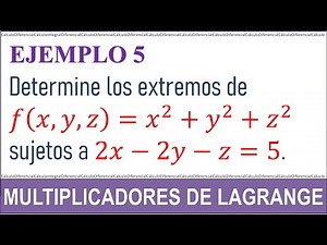 Multiplicadores de Lagrange. Con tres variables. Ejemplo 5
