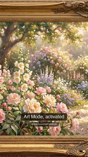 Lush Impressionist Rose Garden 4K Frame TV Art #Shorts