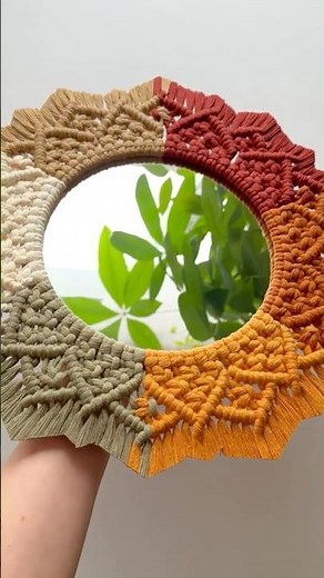 Make a macrame mirror with me ✨ #macrame #knot #crafts #diy #macramewalldecor