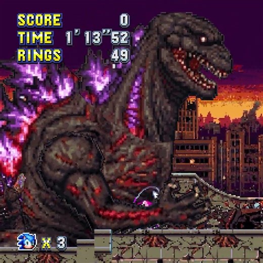 Shin Godzilla BOSS FIGHT in Sonic Mania Plus Mod #SonicManiaPlus #Mania #Godzilla #shingodzilla