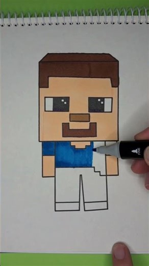 Draw and Color Steve from Minecraft. #shorts #minecraft #steve #satisfying