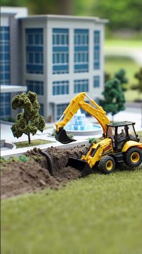 RC Backhoe Loader: 🚜 Digging Pipes & Utilities in the Miniature Garden! (Realistic Landscaping! 🏡)