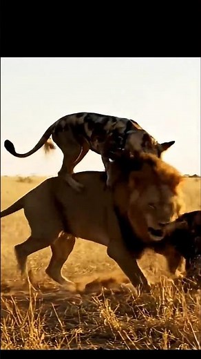 Lion vs Wild Dogs | Shocking Battle for Survival #lion #wilddog