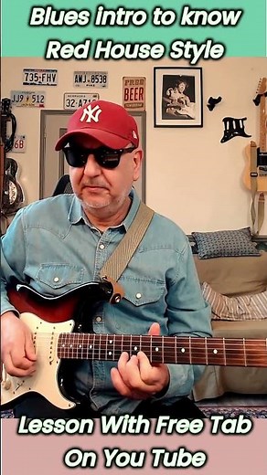 Learn to play Red House Style Intro with free tab #blueslesson #guitar #freetab #hendrix
