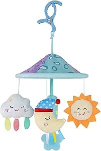 Baby pram Mobile Toys, Stroller Toys with Soft Rattle for 0 Months+ (Sky)