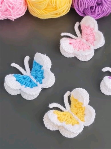 Sell Fast_ 🦋 Super Easy Crochet Butterfly Keychain _ Beginner Friendly 💰 #crochet #knitting #keychain #viralvideos #foryoupage