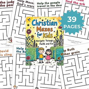 Christian Mazes for Kids | Bible Printable Games for Sunday School & Home - Etsy