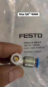 One way Flow control valve - Size 1/8” *6MM #Festo RGLA-1/8-QS-6-D Made in Germany 🇩🇪 | Air Tech -إيرتك