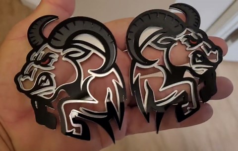 Ram Head Decal, Red Eyes, Black Silver Truck Vinyl Sticker - Etsy