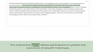 the postseason. This interactive game allows participants to predict the outcomes of playoff matchup