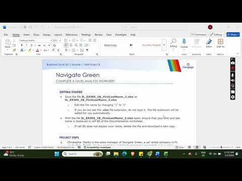 Illustrated Excel 365 | Module 1: SAM Project B Navigate Green #illustrated_excel