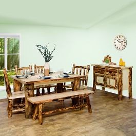 Rustic Colorado Aspen Log Dining Table