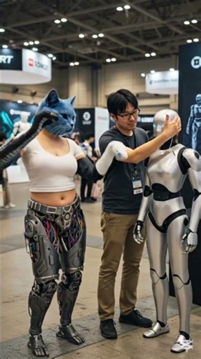 Guy Tries Out the Newest Girlfriend Robot at the Expo