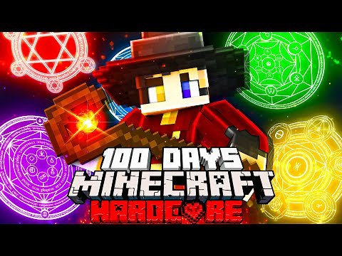 I Survived 100 Days as a MAGE in Hardcore Minecraft...