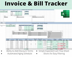 Invoice Tracker | Bill Tracker | Excel Templates | Business Invoice Tracker - Etsy Hong Kong