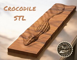 Crocodile River Board Relief – 3D Wood Carving STL File for CNC Router - Etsy