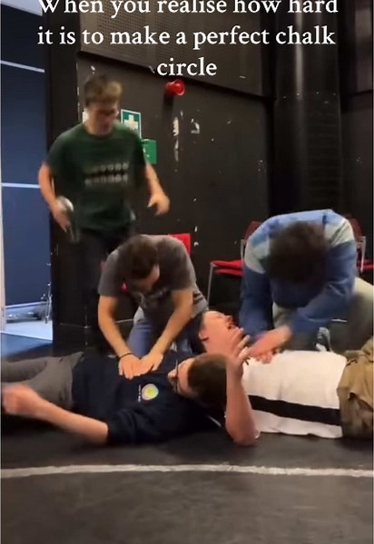 But we promise to impress you with our skills of symmetry on opening night! #caucasianchalkcircle #chalkcircle #brecht #warwick