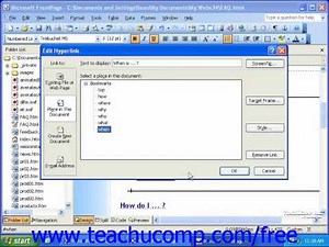 FrontPage Tutorial Editing Hyperlinks Microsoft Training Lesson 7.5
