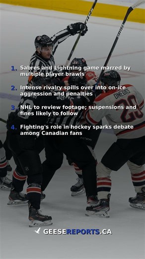 Sabres and Lightning engage in multiple heated brawls