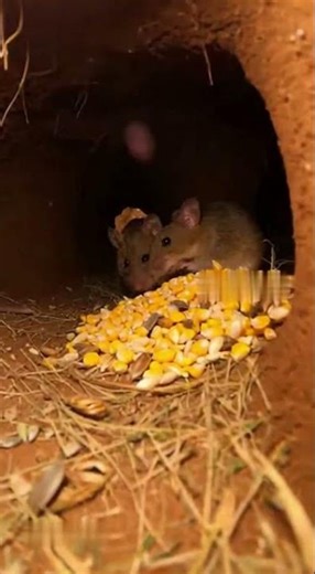 Unique footage captured by a miniature camera mounted on the back of a small field mouse. #animals