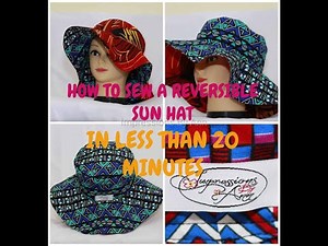 How to Sew a Wide Brim Reversible Sun Hat. See printable pattern link in description.