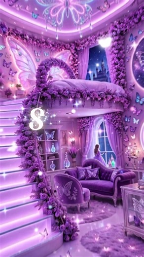 My Dream Purple Bedroom Aesthetic ✨💜 #shorts #shortsfeed