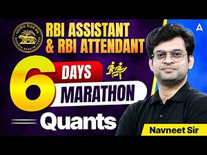 RBI Assistant & Attendant 2026 Quants | 6 Days Marathon | Day 1 Quants by Navneet Sir