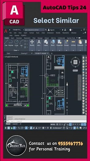 AutoCAd Tips 24- Select similar Command in AutoCAD.. Select similar object in 1 click. #autocad