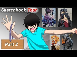 Sketchbook Tour Of Anime Drawings Part 2.