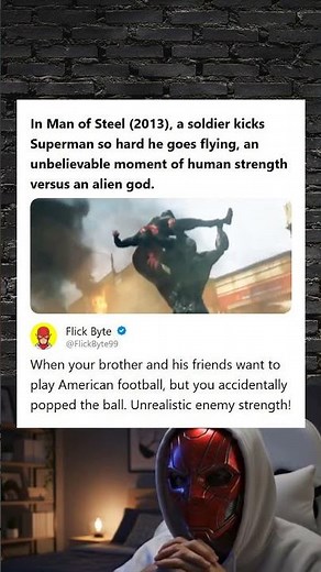 Man of Steel 2013 Soldier Kicks Superman Flying Scene