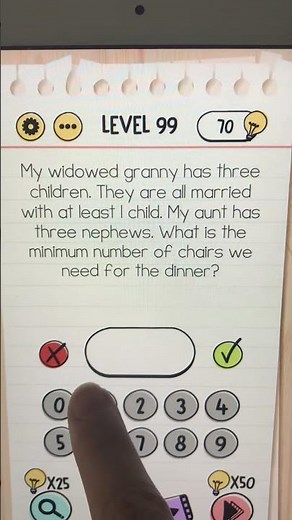 Brain Test Level 99 My widowed granny has three children