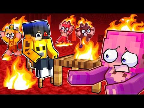 This is Fine... with 10 FRIENDS in Minecraft!