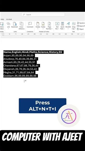 Microsoft Word Hidden Shortcut: ALT + N + T + I 🚀 #shorts