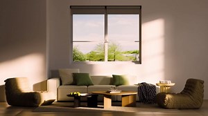 GE Smart Shades, Rechargeable Battery Roller Shade with Remote Control, Blackout Grey Fabric, Black Hardware, 24-in Wide, 1 Count