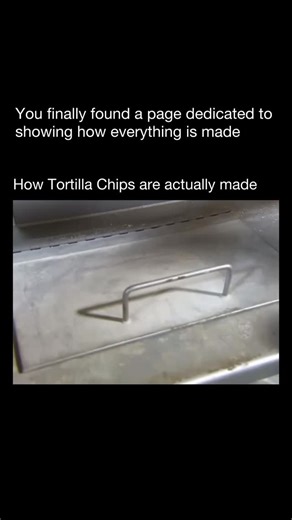 How Everything’s Made on Instagram: "Tortilla chips start with corn kernels that are soaked in a solution of water and lime to soften them and remove the husk. The softened corn is then ground into a dough called masa. That dough gets rolled out and pressed flat, then cut into familiar triangle or round shapes. After shaping, the pieces are quickly cooked — usually fried in oil until they become crispy and golden. Some factories bake them instead for a lighter texture. Once they’re cooked, they’