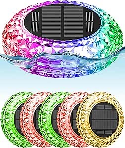 Solar Powered Floating Pool Lights, Waterproof Rechargeable Glow RGB Color Changing Light That Float for Inground, Above Ground Pools Lighting Accessories Wedding Party (Warm White & RGB, 6 Pack)