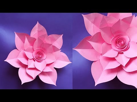 How to make Easy Giant Paper Flowers without Templates | Paper Flowers Diy