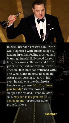 “Brendan Fraser’s Son Diagnosed With Autism at 2 — Here’s What He Said at the Oscars 20 Years Later”