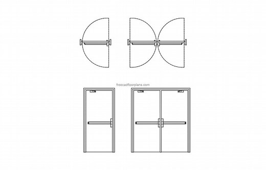 Panic Bar Door - Free CAD Drawings