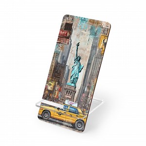 New York City Phone Stand, Statue of Liberty & Yellow Taxi Holder, NYC Desk Decor, Travel Lover Gift, Modern Urban Smartphone Stand - Etsy UK