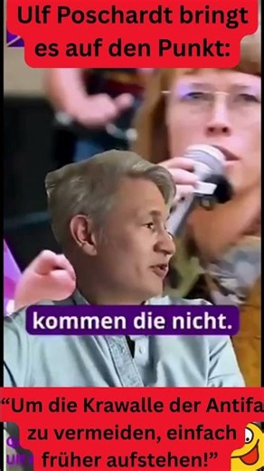 🤣Ulf Poschardt: "If you want to avoid Antifa riots, just get up earlier!" 🤪#satire