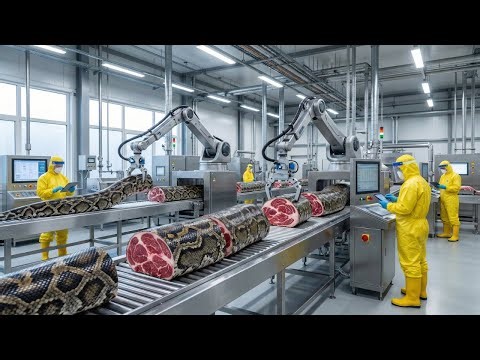 Inside the Modern Python Meat Factory: The Incredible Process You’ve Never Seen (Full Process)
