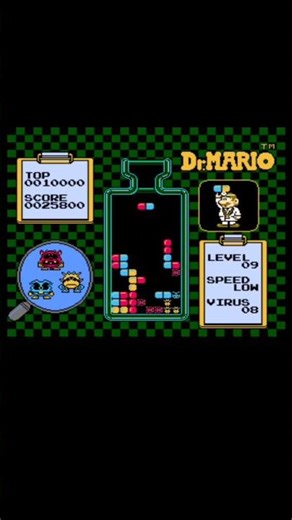 Dr Mario gameplay clean the viruses