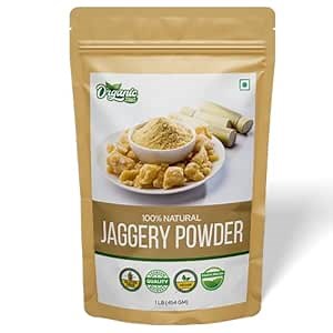 Organic Zing Jaggery Powder | 100% Unadultered Jaggery Powder | Natural and Grown | Jaggery Powder For Tea | Product of India - 454 gm (16 oz) Pack of 1