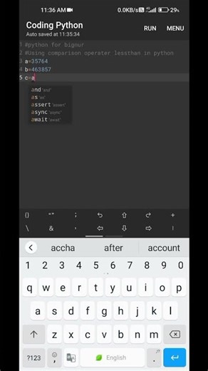 using comparison operator less than in Python