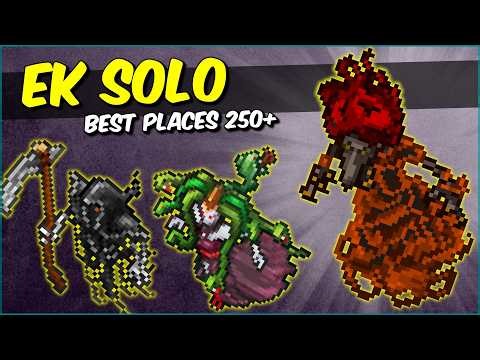 TIBIA - WHERE TO HUNT WITH EK 250 SOLO? 8 AMAZING HUNTS