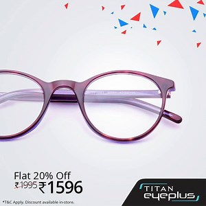42 reactions | Now’s that best time to go fetch your new festive look! Get yourself these Demi-brown frames at Flat 20% off when shopping at a #TitanEyeplus store or get up to 40% off when shopping online. Grab this pair goo.gl/XpxPBH or explore the collection for more. Product code: TF1063WF | Titan Eyeplus | Facebook
