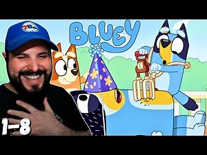 Non-Parent Watches BLUEY Episodes 1-8 Reaction