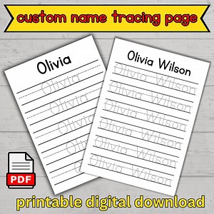 Custom Name Tracing Page, Custom Name Tracing Sheet Handwriting Practice, Personalized Name Trace, Name Tracing, Can Write My Name - Etsy Canada